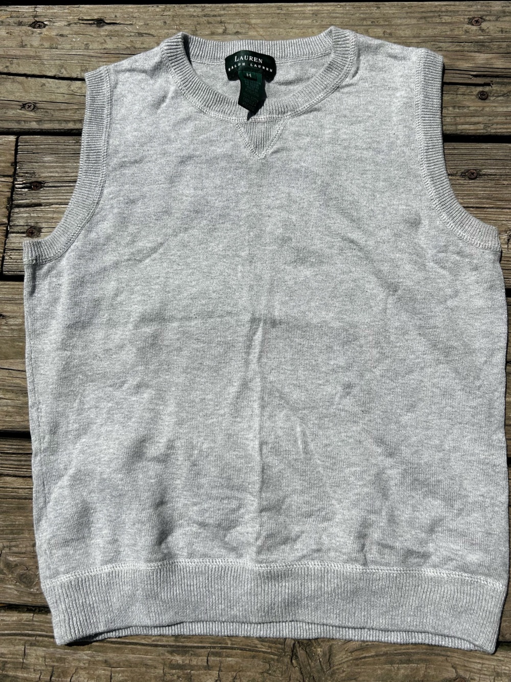 Ralph Lauren Grey Cotton Sweater Vest Size Medium